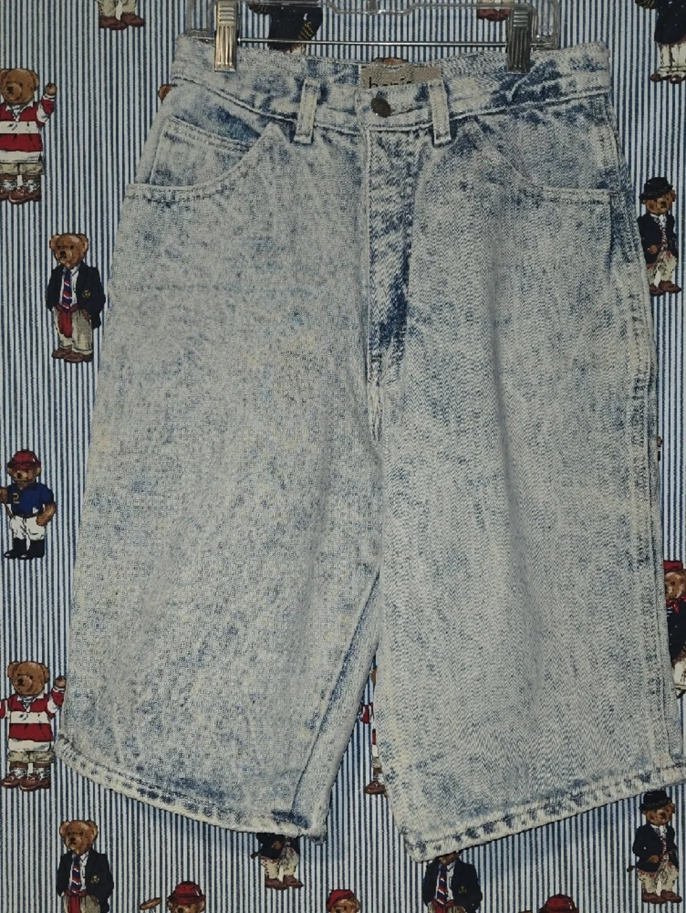 Bonjour Baggy Light Acid Wash Denim Shorts Vintage Summer Style Size 8 Usa Made